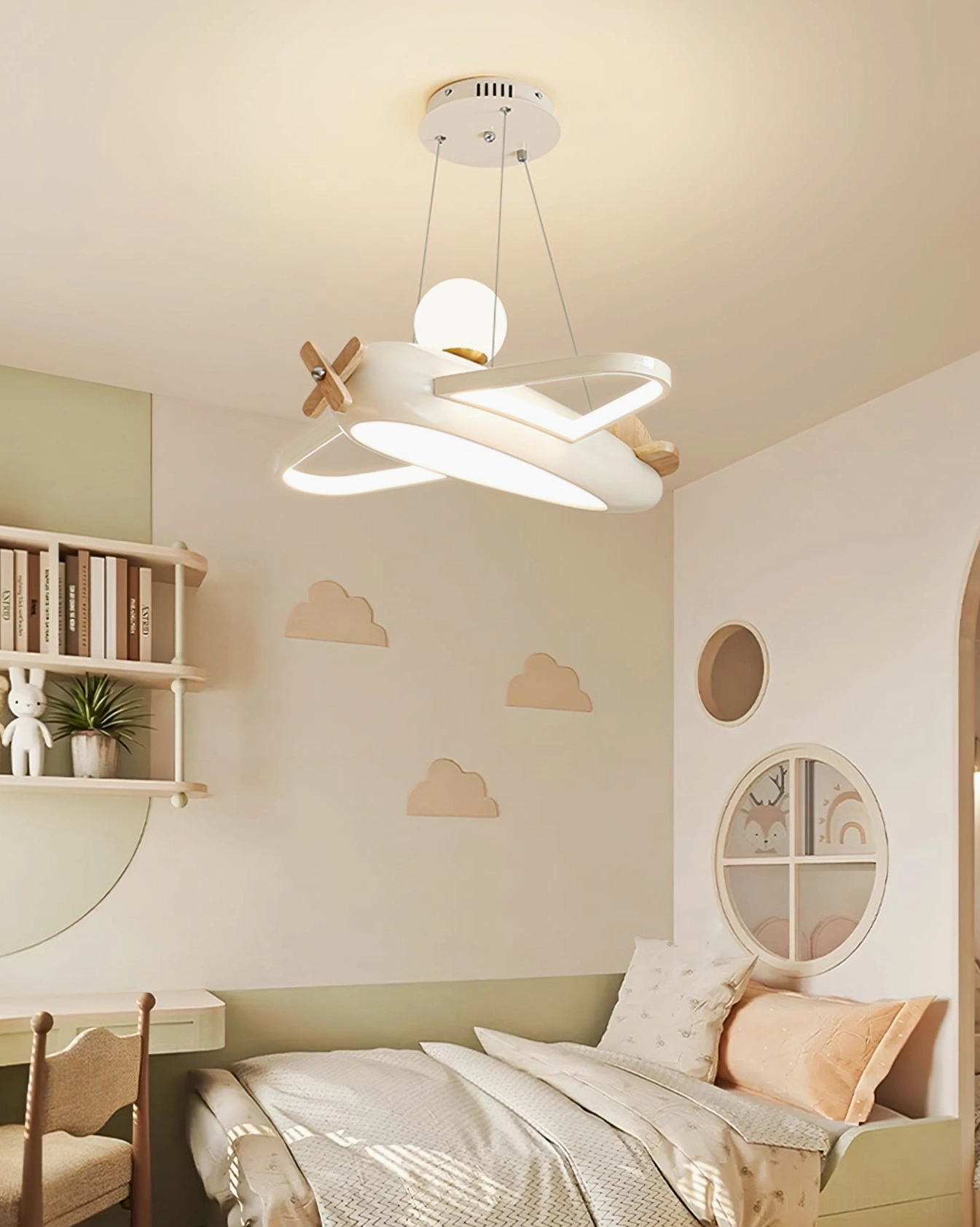 Aircraft pendant lamp mid-century modern design lighting fixture for children's spaces