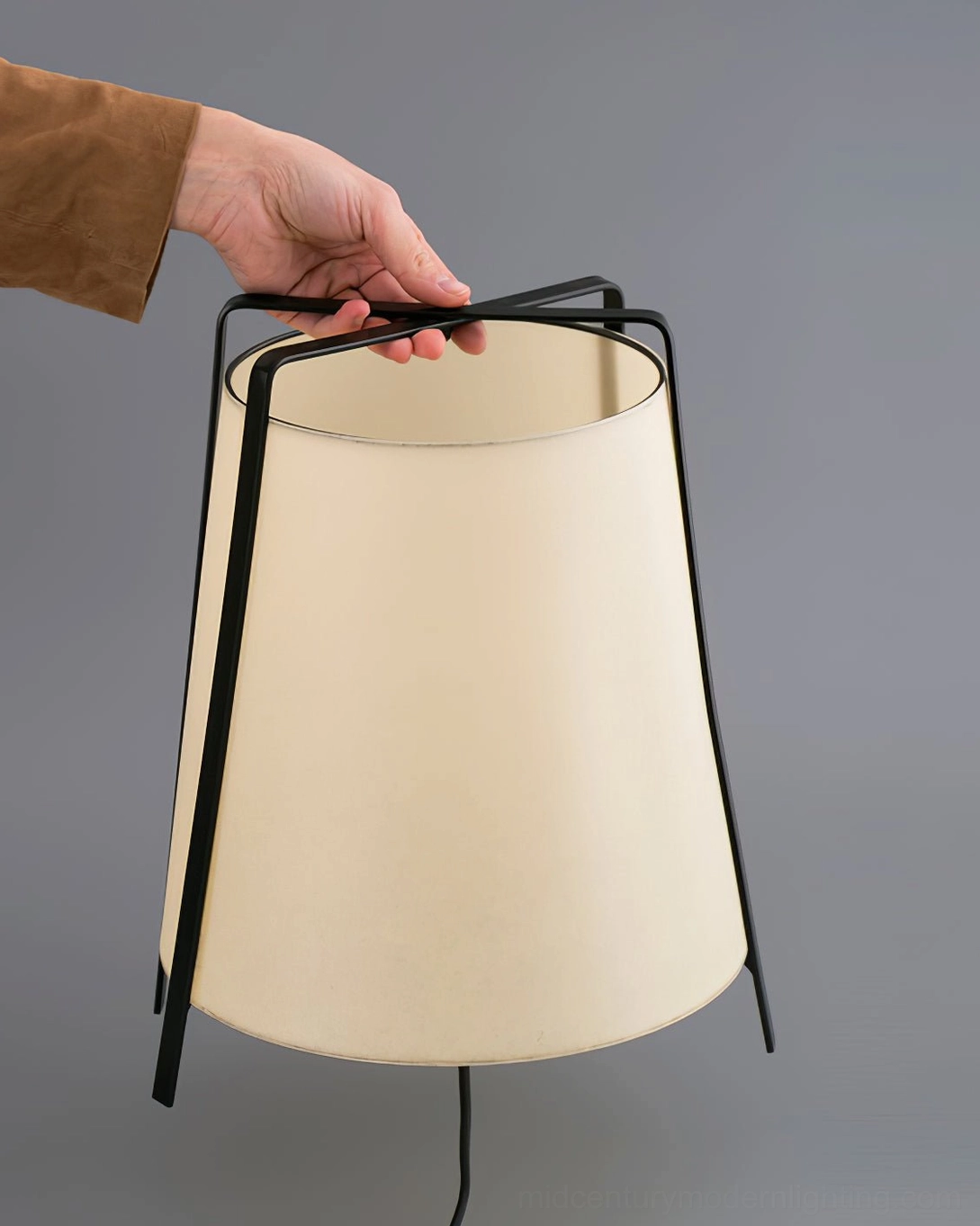Large Akane table lamp in transitional interior design bridging traditional and contemporary style