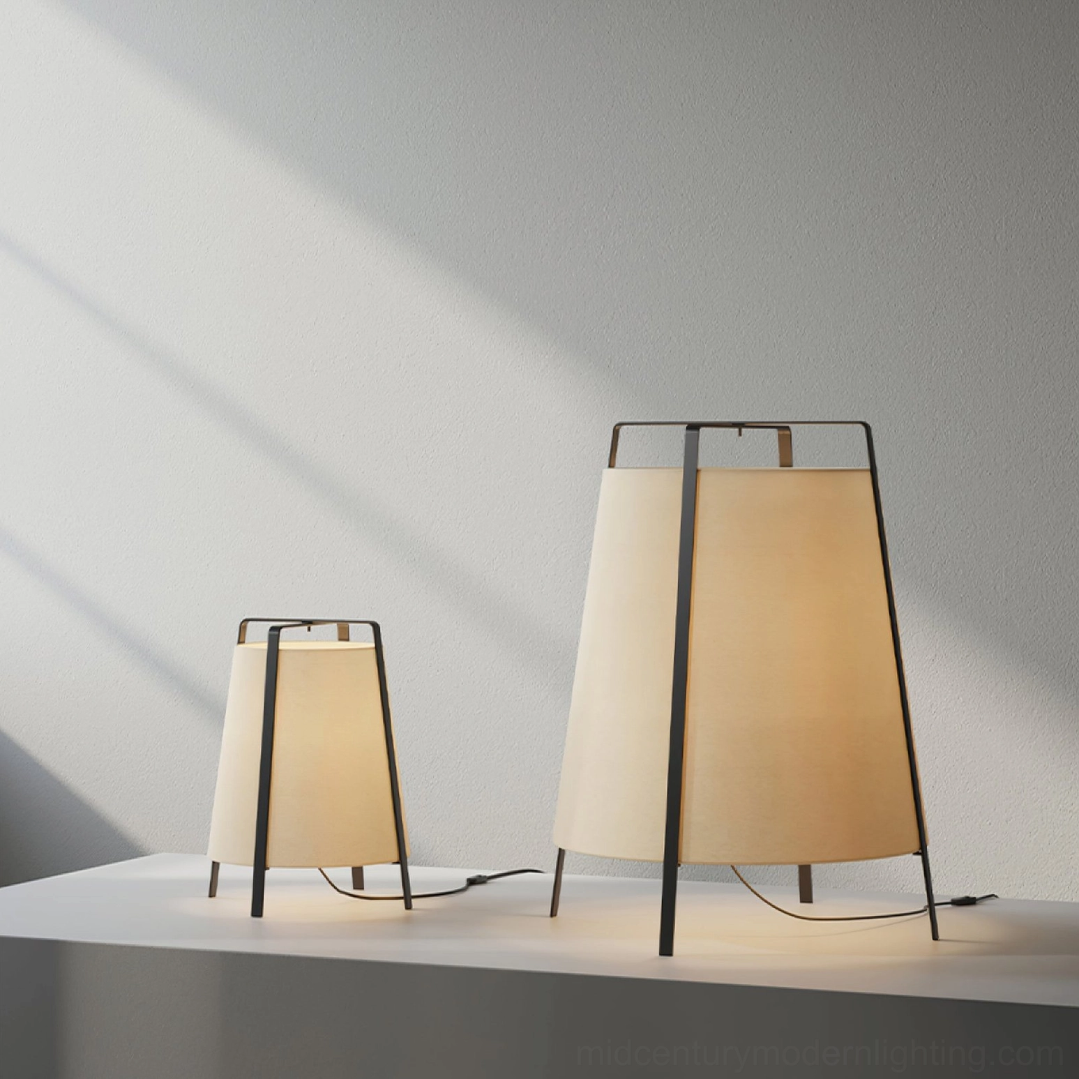 Akane table lamp in bohemian eclectic interior with mixed textures and warm layered lighting