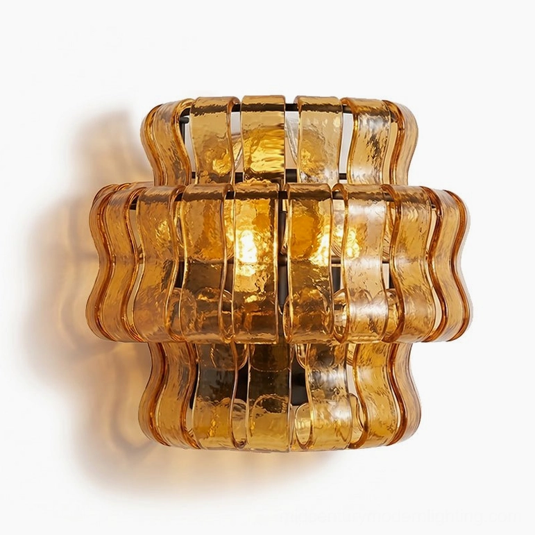 Albano mid-century modern sconce amber black color variant bold graphic option