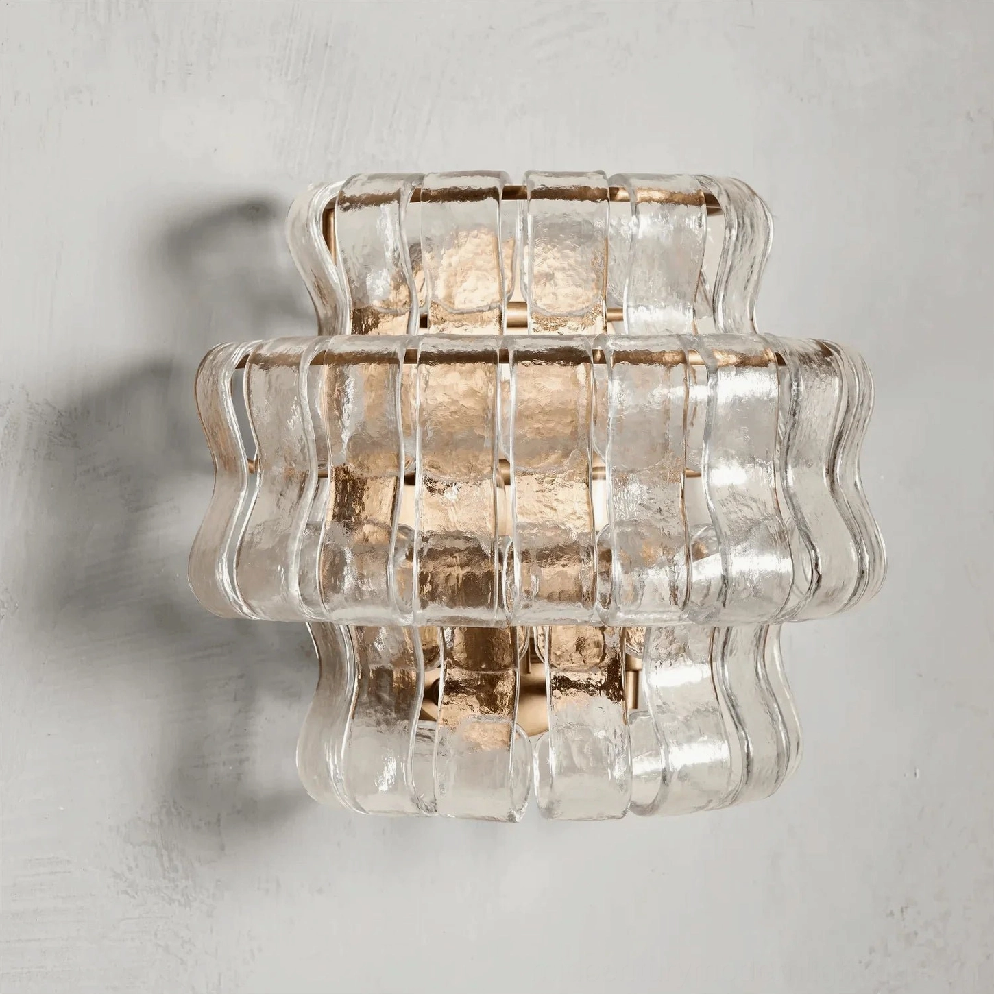 Albano wall sconce paired installation in hallway with consistent symmetrical spacing