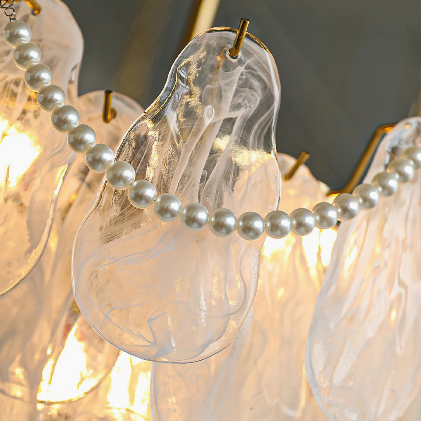 Frosted petal chandelier architectural detail modern design wall art background