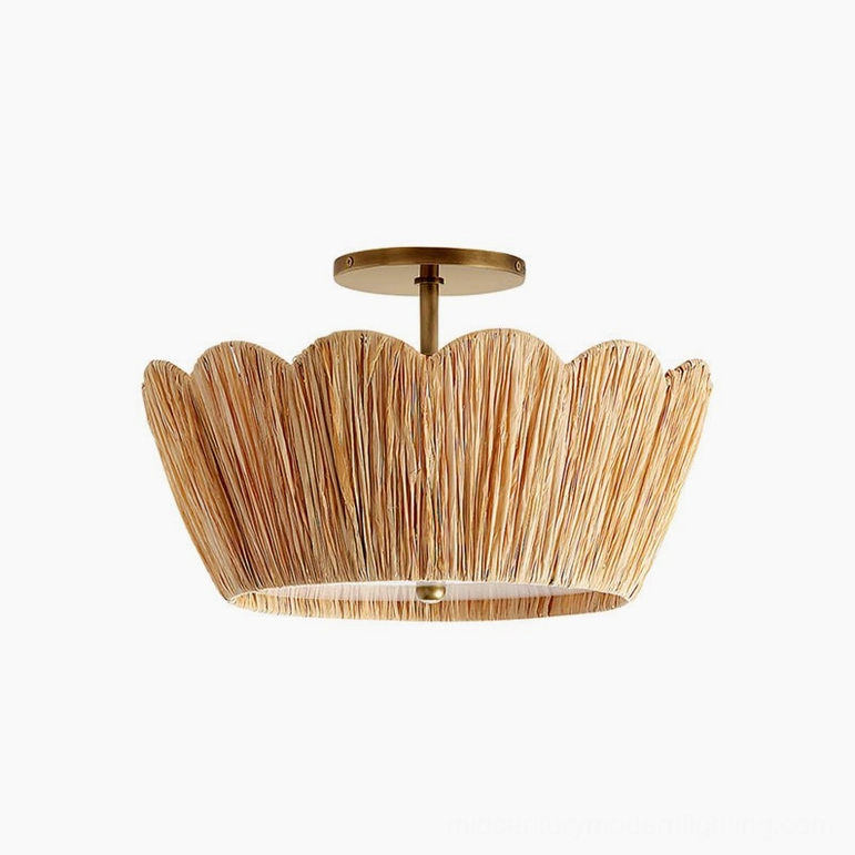 Alitzel ceiling light medium size installed overhead showing soft diffused light and sculptural design