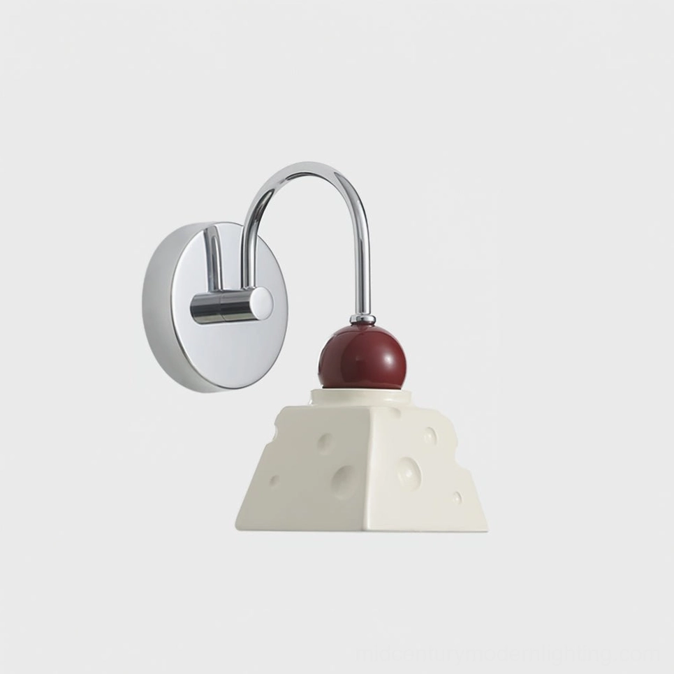Alma cream and chrome wall sconce in modern interior design scheme