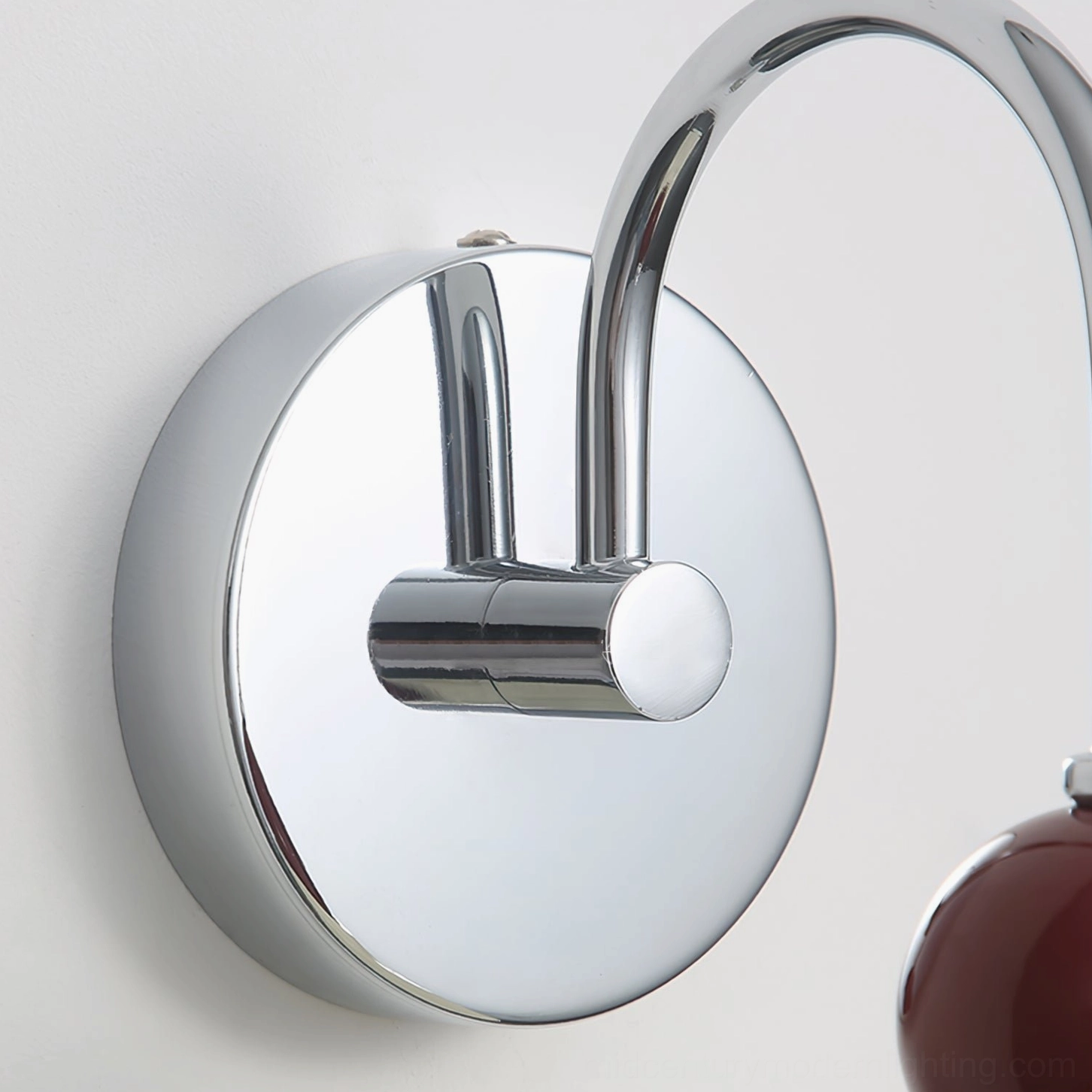 Alma wall sconce color options display, chrome white cream and red finishes