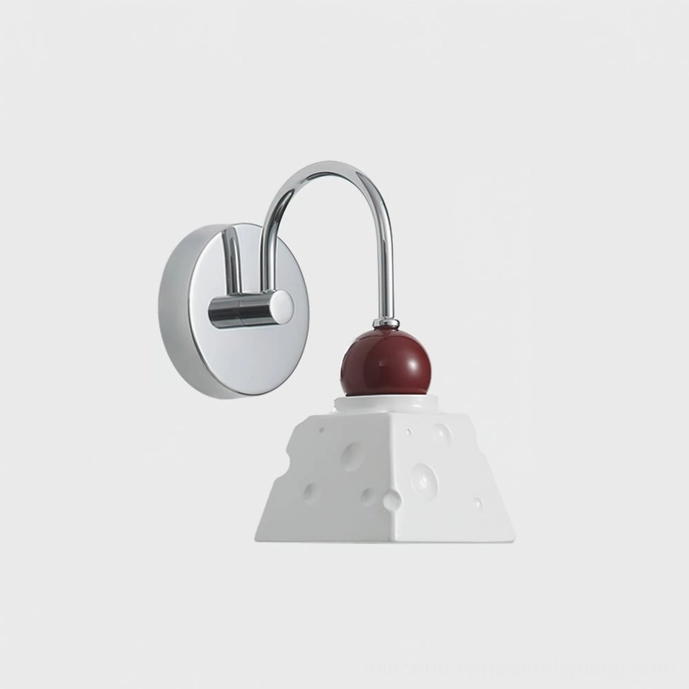 Alma white and chrome wall mounted sconce, contemporary bedroom lighting solution