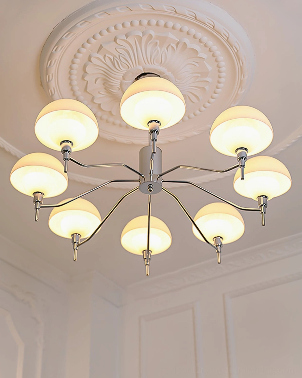 Anchored Orb Chandelier gold finish large diameter dining room lighting solution