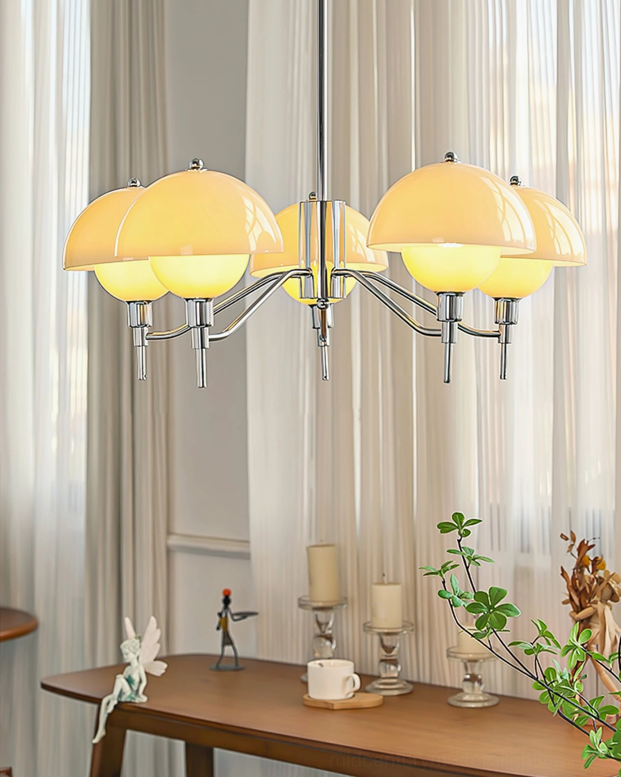 Anchored Orb multi-head spherical glass shades ceiling mounted pendant chandelier