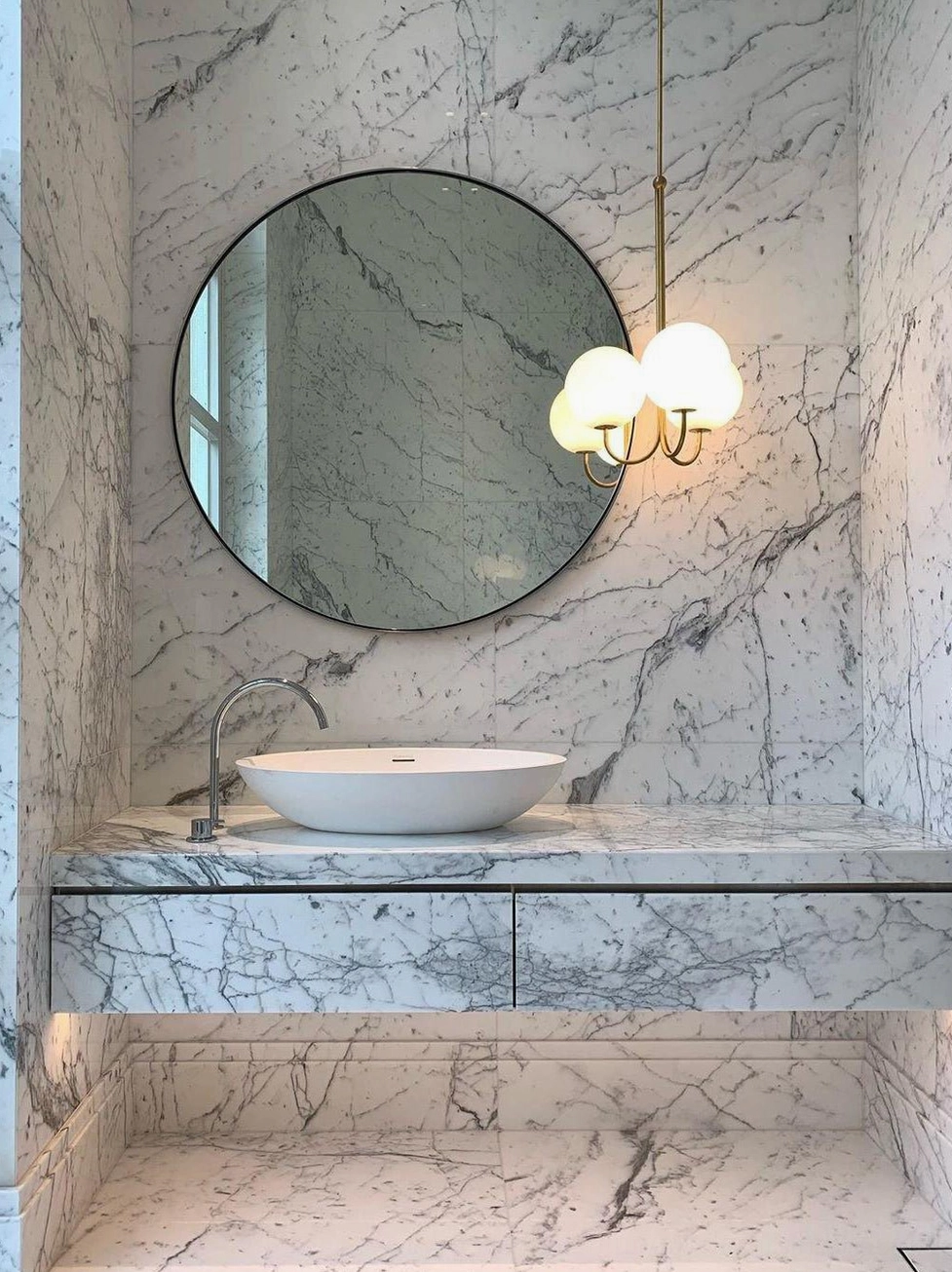 Angle mid-century modern globe chandelier showcasing geometric brass design and diffused light quality