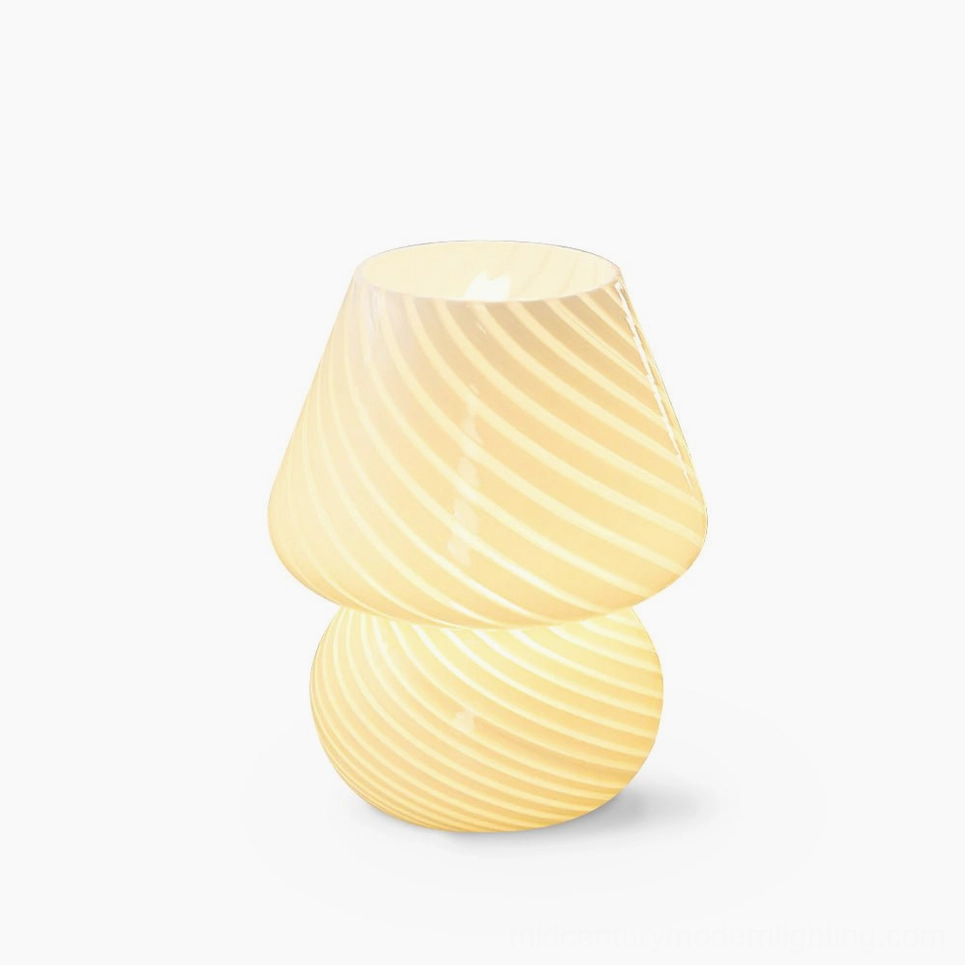 Ansel mid-century modern glass table lamp primary product hero shot white background
