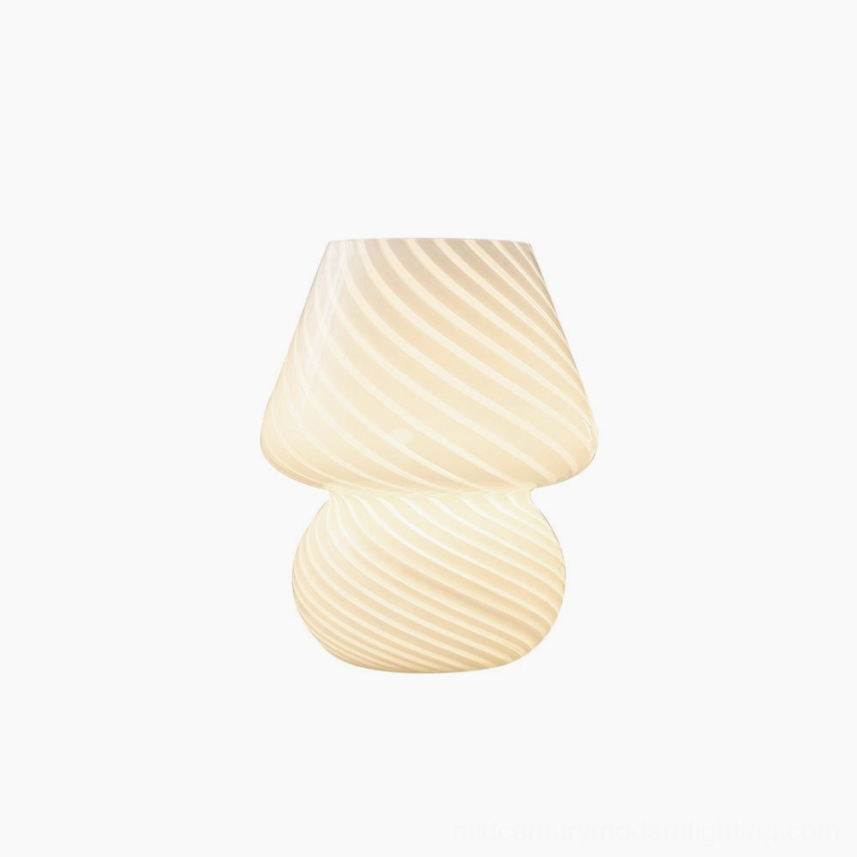 Ansel sculptural glass table lamp contemporary home decor styling with accessories