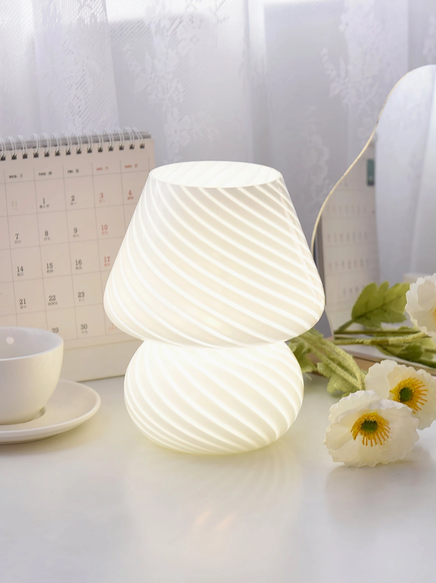 Ansel mid-century modern glass table lamp with handcrafted artisanal quality craftsmanship