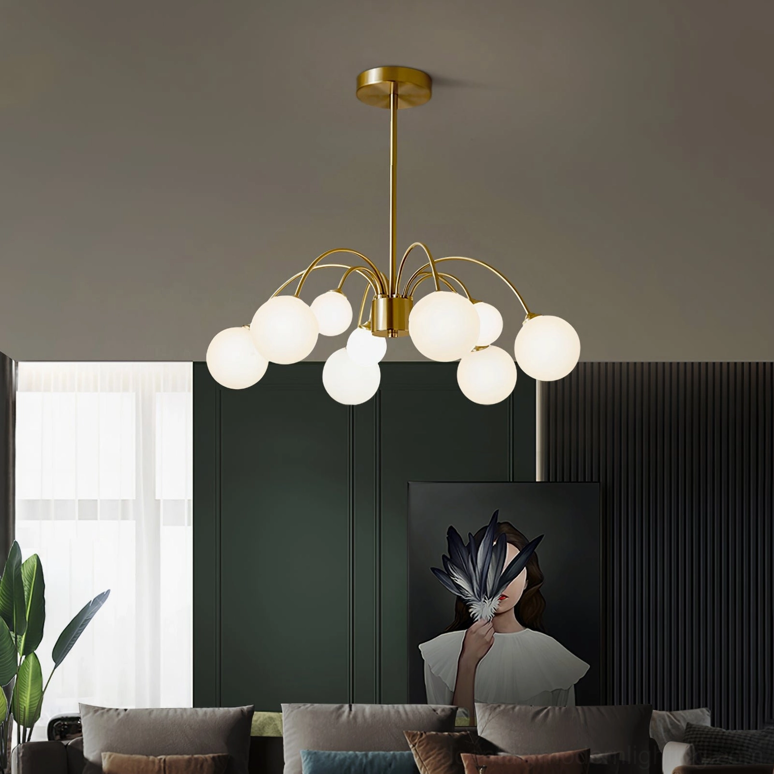 Apiales 15-head large chandelier showcasing full sculptural design with maximum illumination capacity