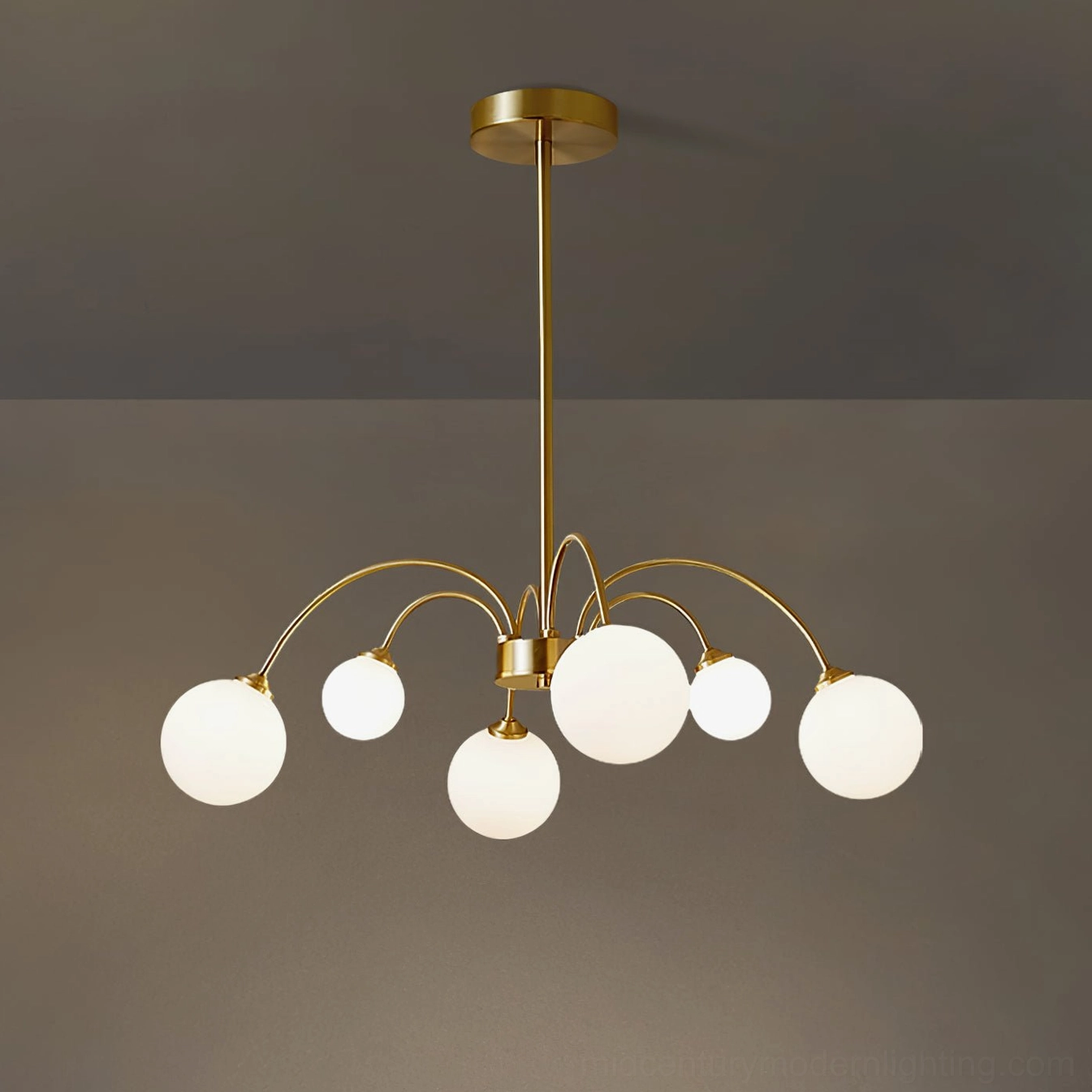 Apiales 6-head small chandelier with 28.7 inch diameter showing compact scale for residential spaces