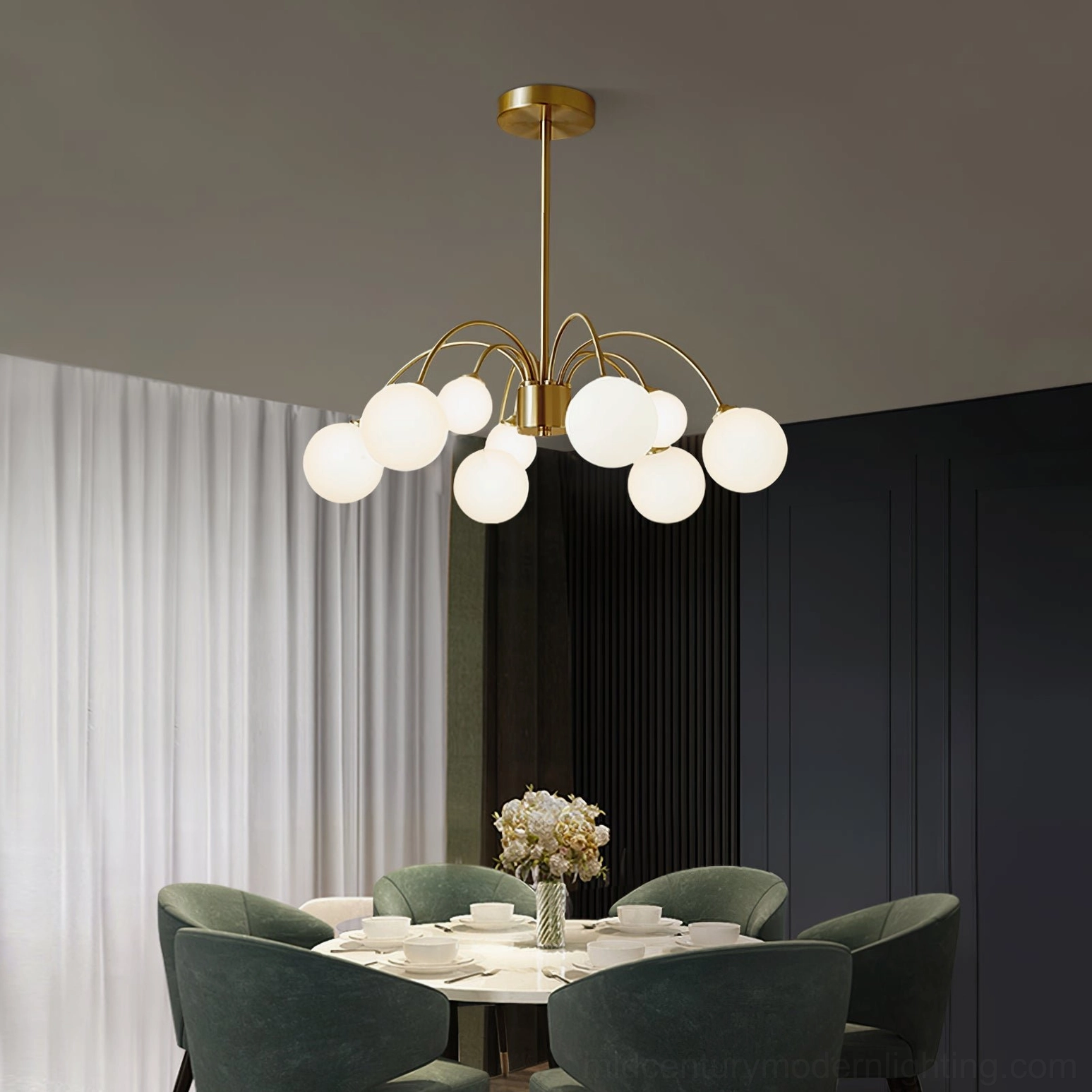 Apiales chandelier mounting system and suspension rod showing installation hardware and brass coupling