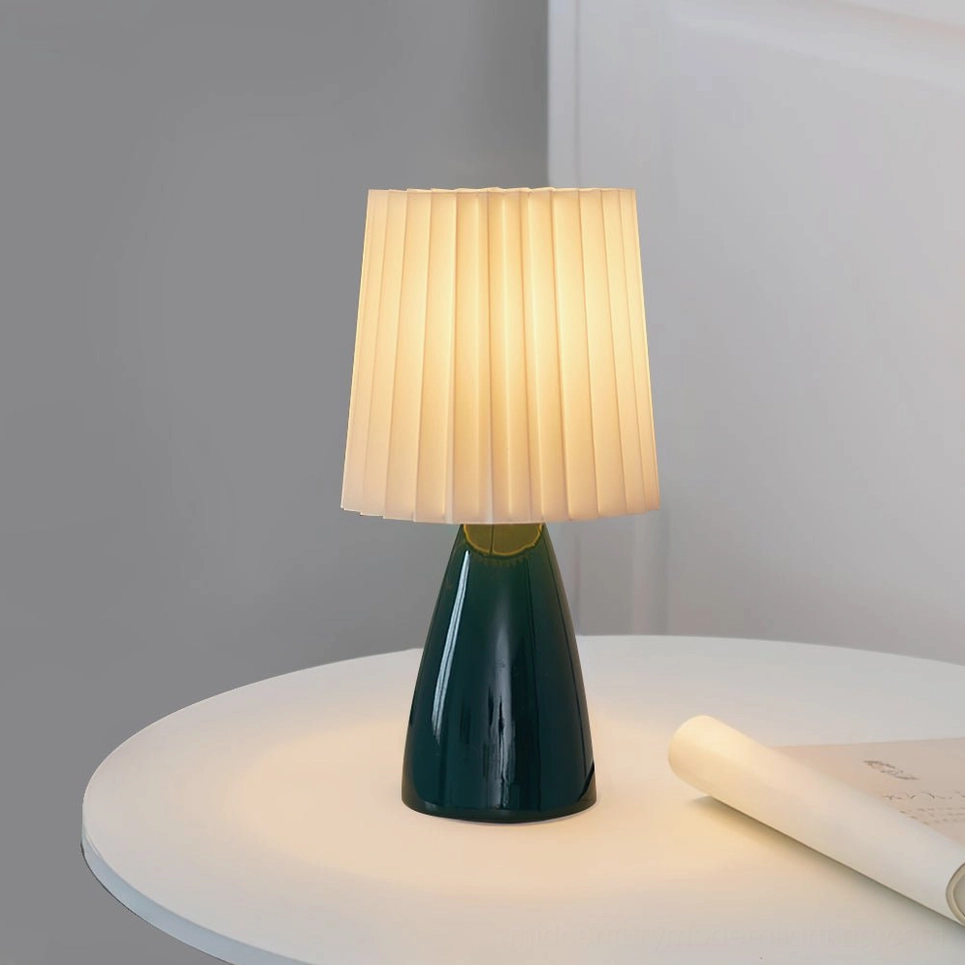 Apollo ceramic table lamp in green and orange finishes, multiple color options