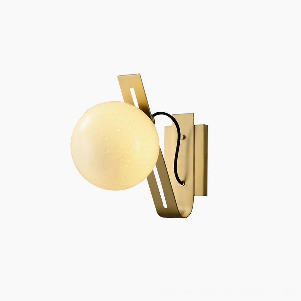 Black Arandela globe wall sconce full product view with clean geometric form and metal arm