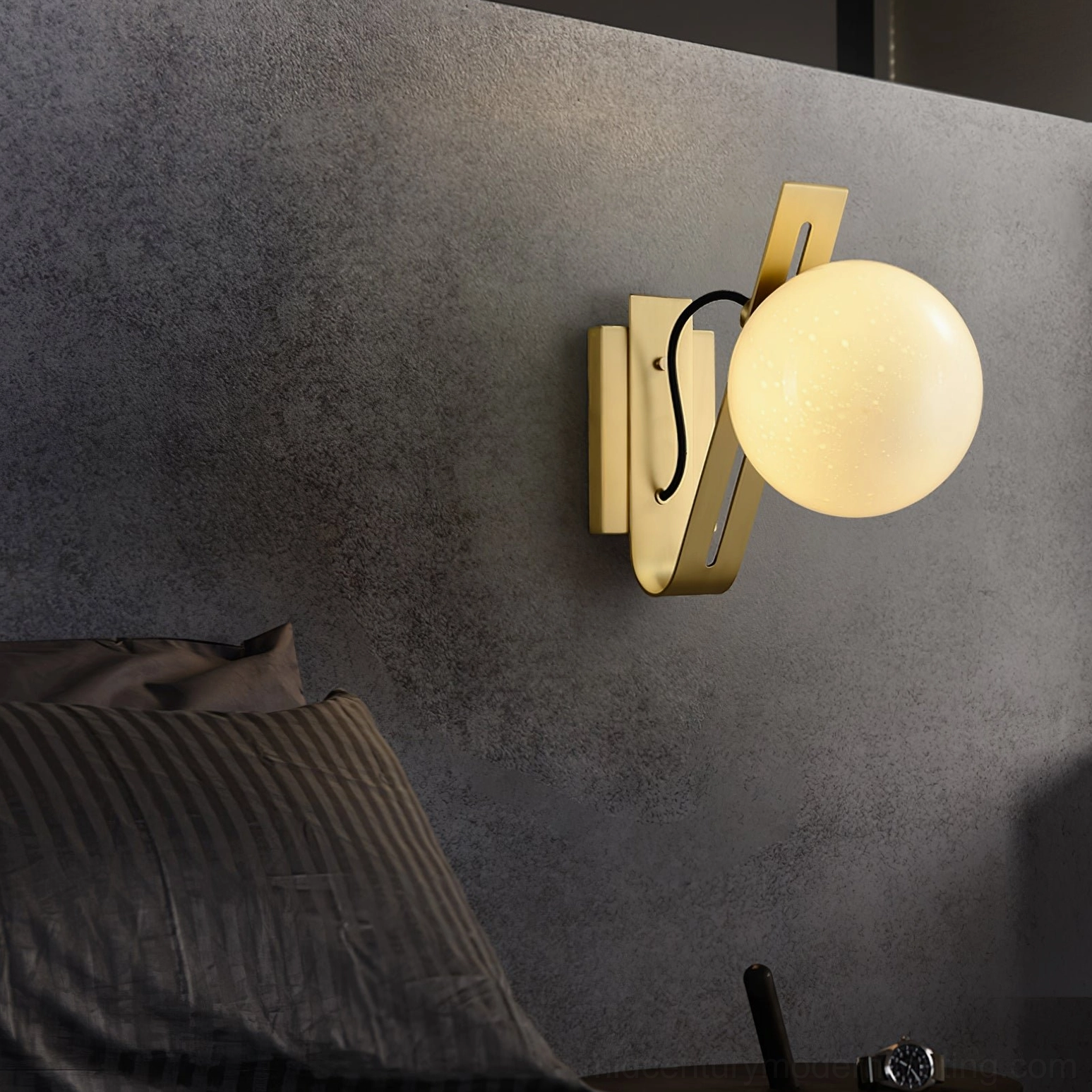 Arandela globe wall lamp with Edison filament bulb creating vintage-inspired warm ambiance