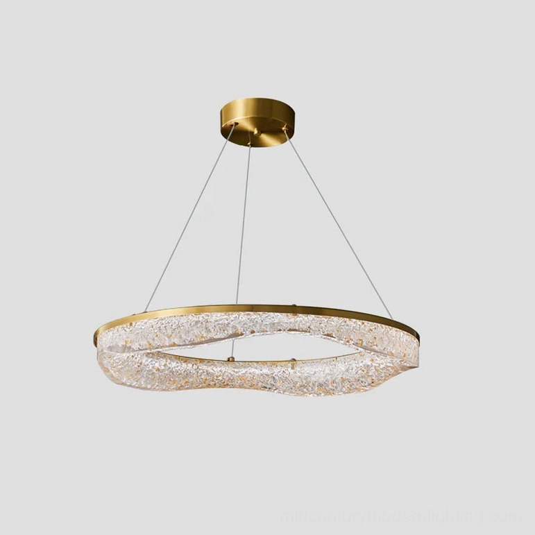 Contemporary multi-ring chandelier textured resin shades elegant design