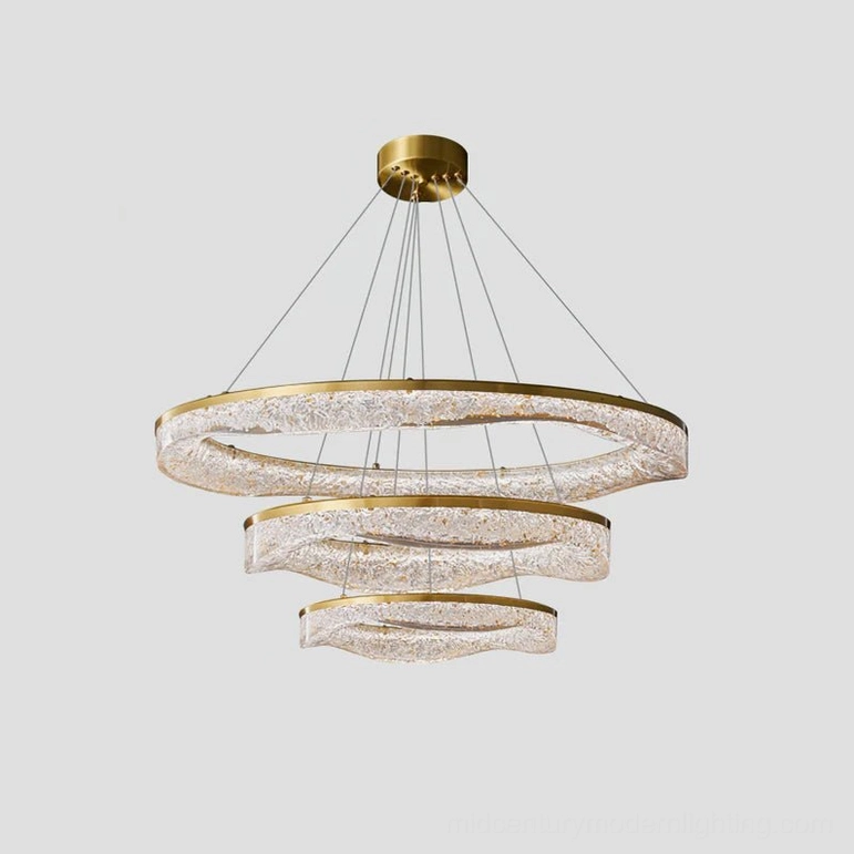 Contemporary three-ring chandelier frosted resin material luxury lighting
