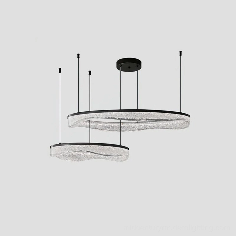 Aria two-ring pendant matte black smoke gray finish modern home interior