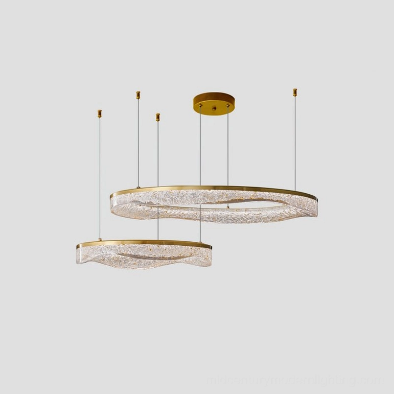 Aria two-ring pendant with brass finish architectural lighting design