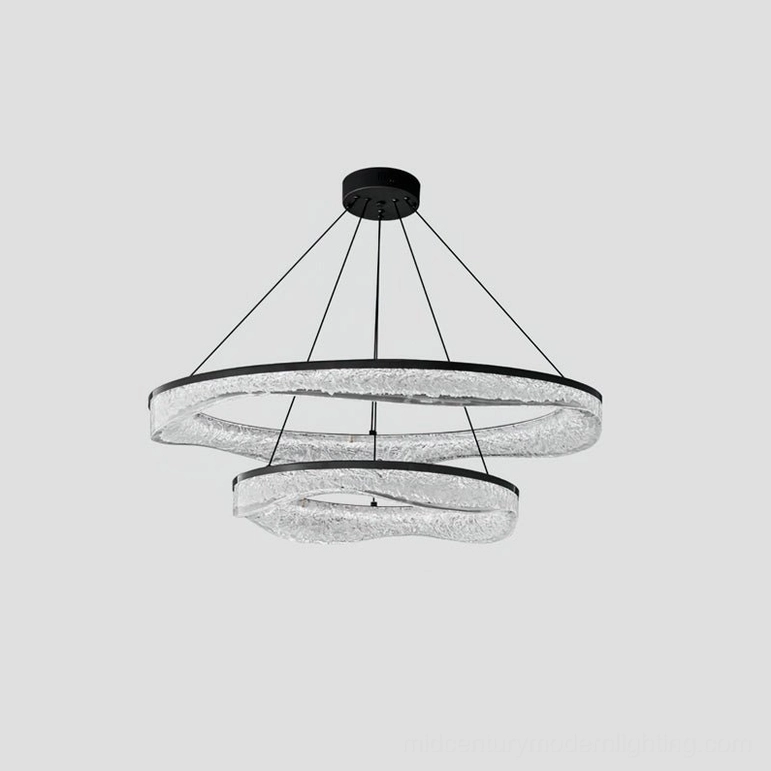 Two-tier Aria chandelier brass matte black contemporary pendant light