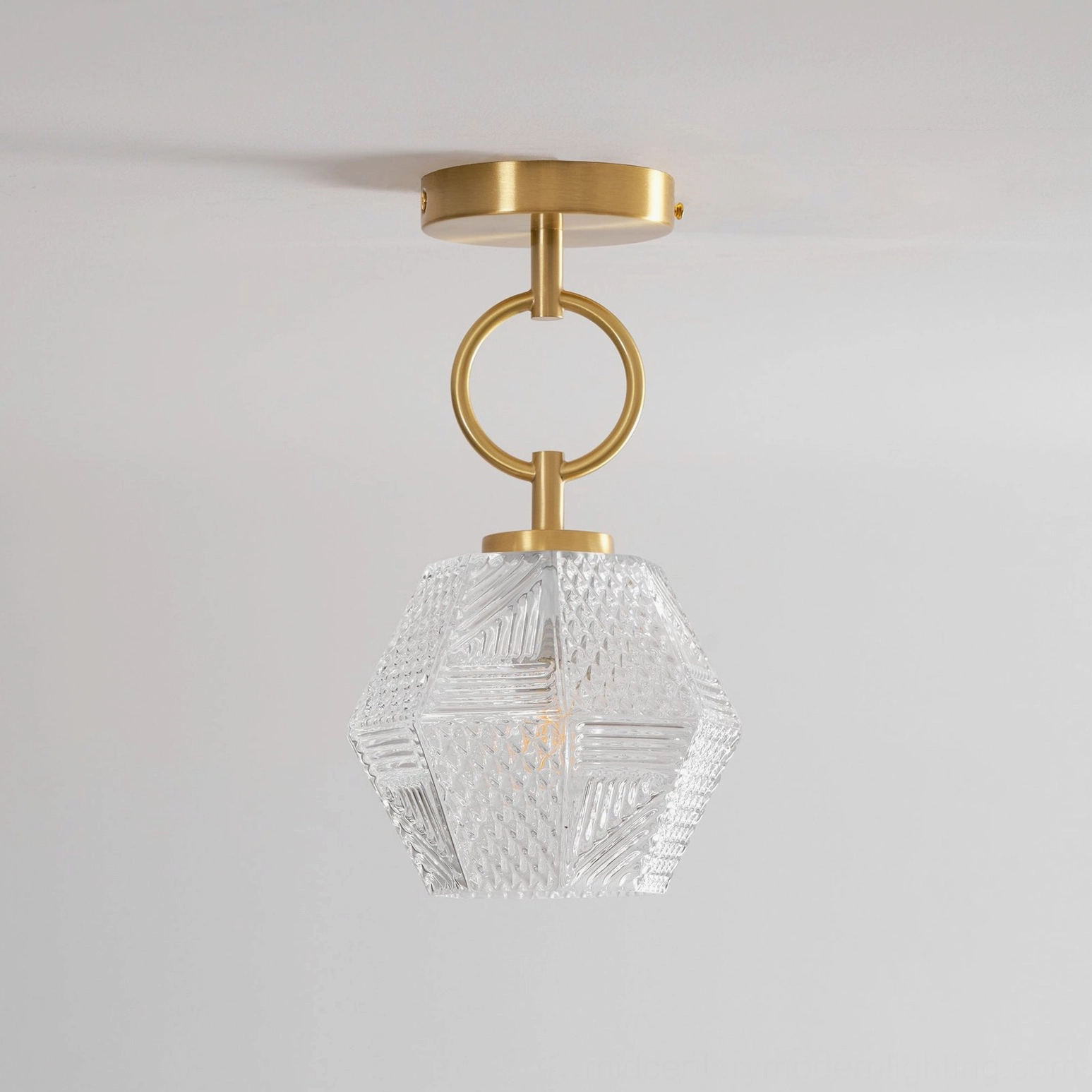 Diamond cut Art Deco pendant light transitional interior design bridge classic modern
