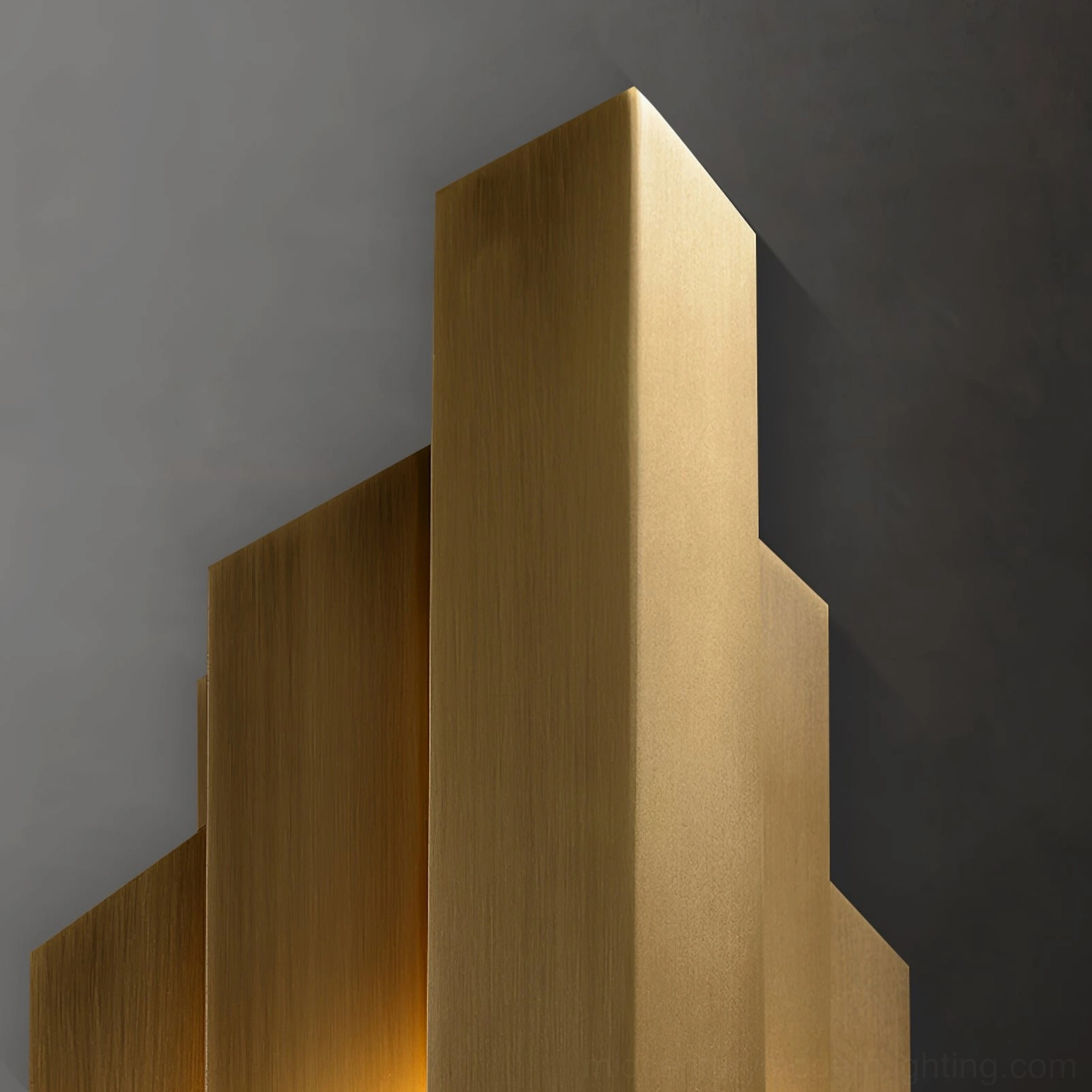 Art Deco geometric wall sconce installed as decorative architectural feature wall light