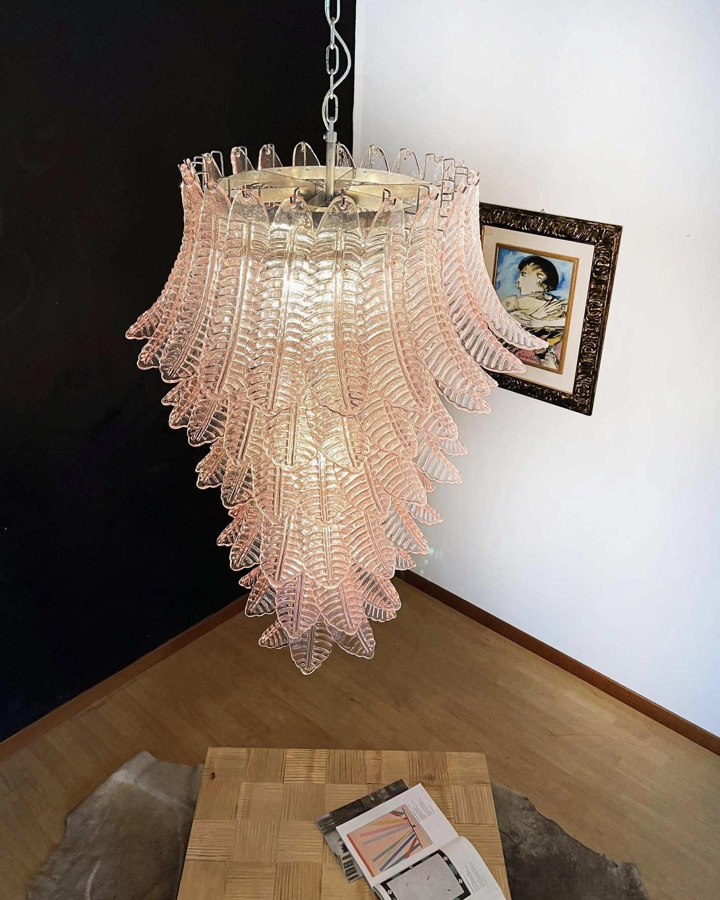 Asinara clear murano glass chandelier classical refinement brilliant illumination white background