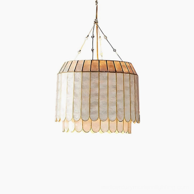 Aurelia 15.7 inch petite capiz shell pendant lamp intimate size perfect for bedroom and accent lighting applications