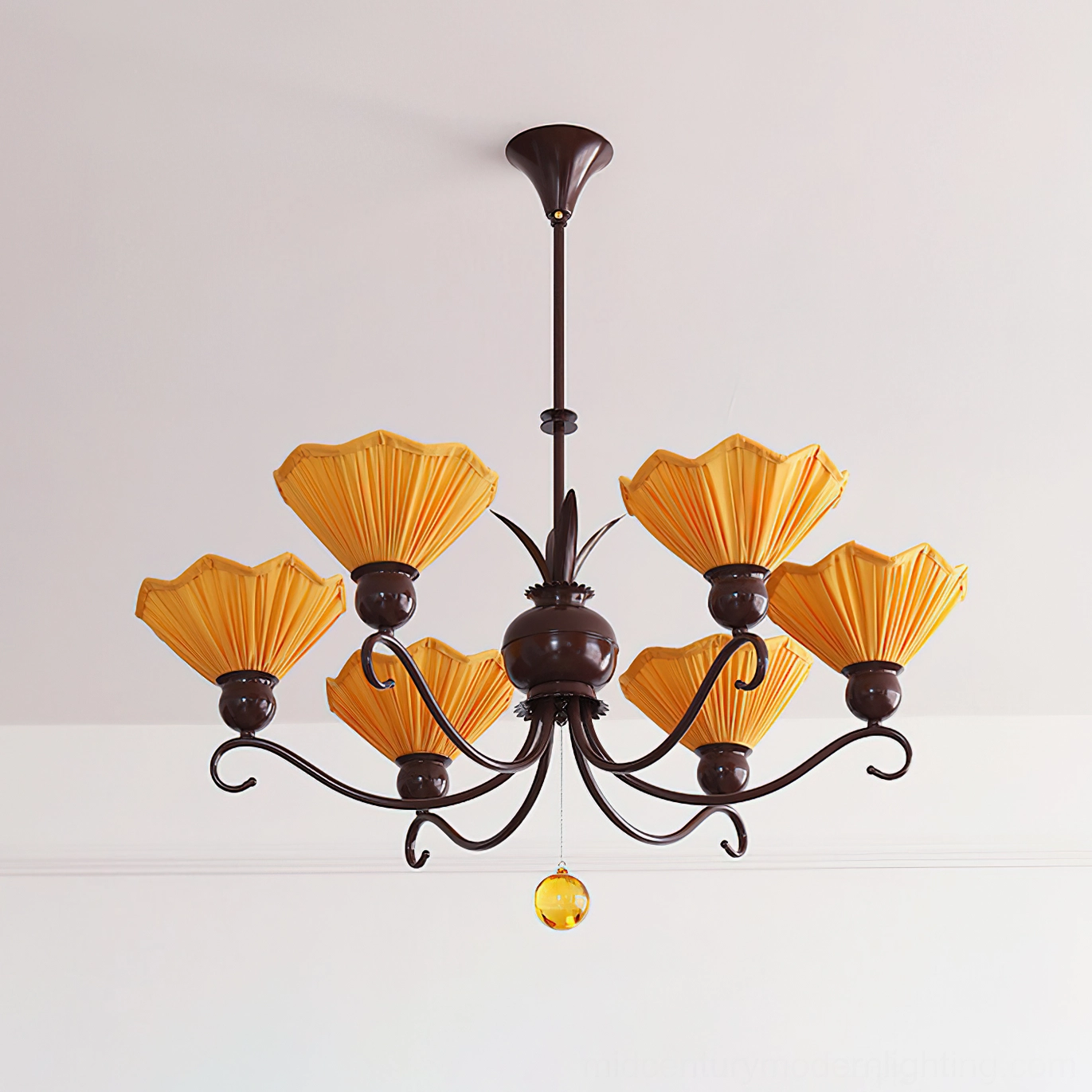 Aurelia pleated chandelier 1970s vintage modernism styling and retro aesthetic design