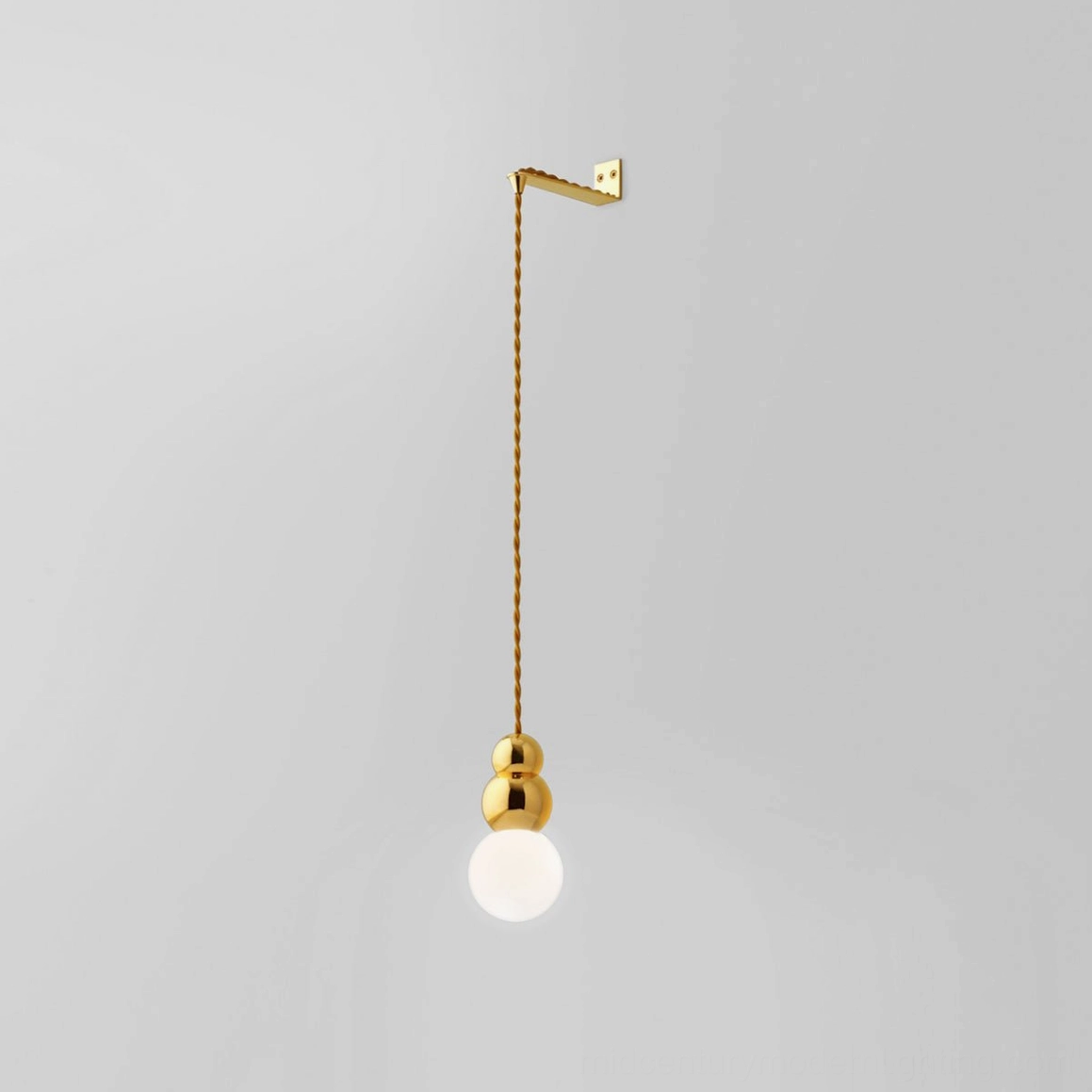 Ball wall sconce product hero shot, sculptural lighting form, modern interior design accent