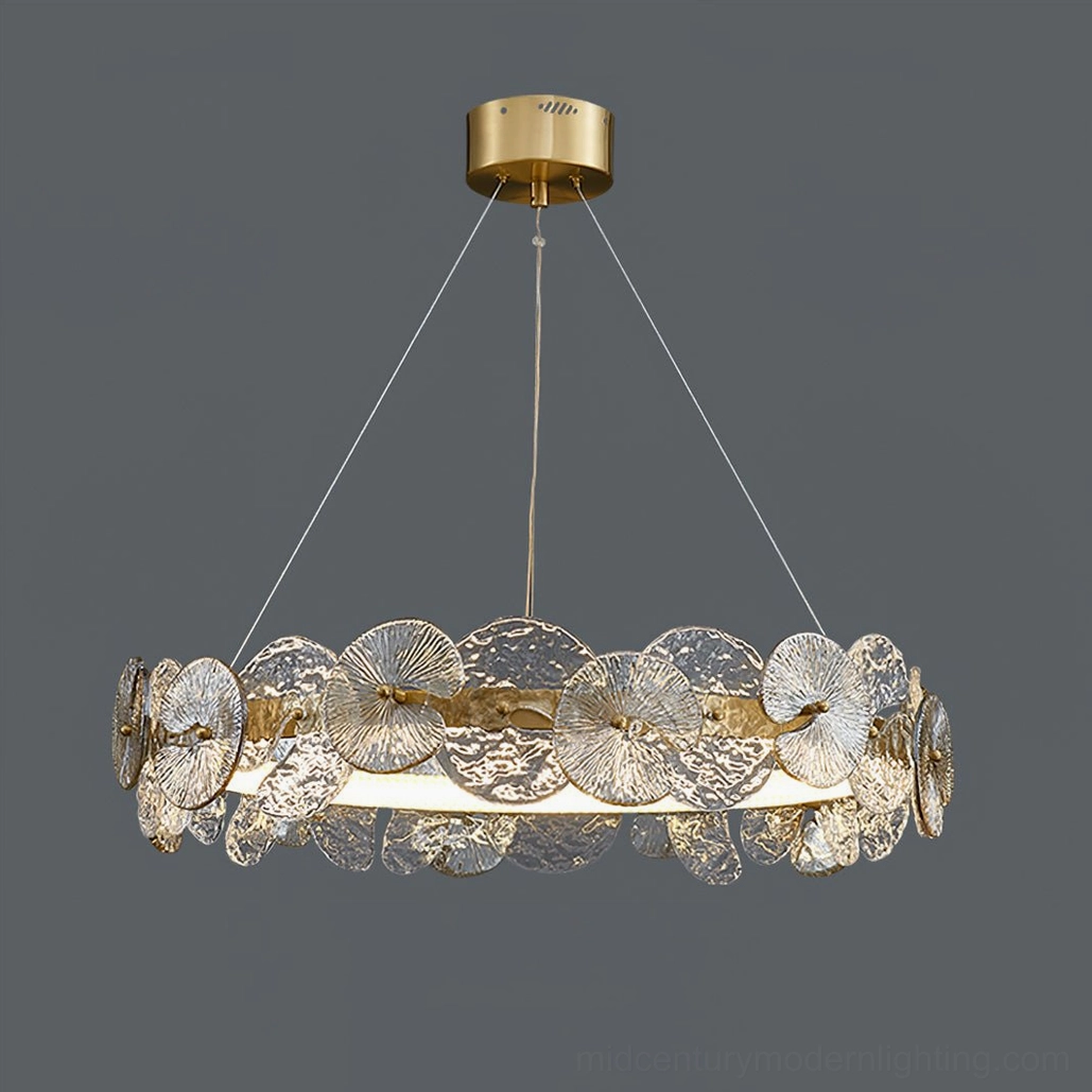 Barclay chandelier providing elegant illumination in modern designed living space