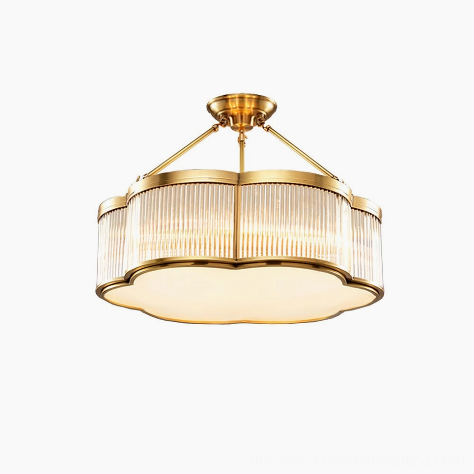 Basil quatrefoil chandelier large and small size comparison front view