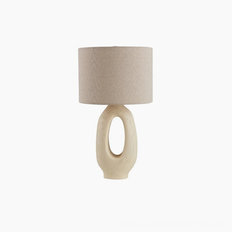 Beige and Linen Sauce table lamp, warm earthy tones for natural fiber interior styling
