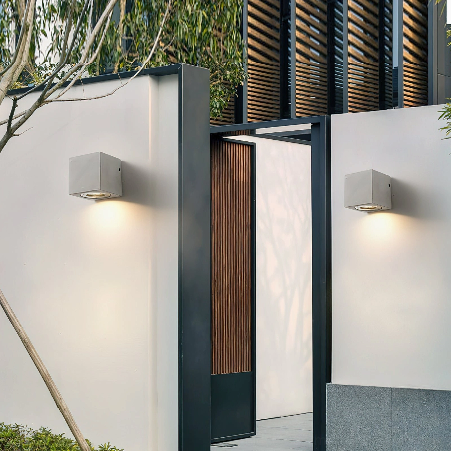 Bentu pair mini concrete wall lamps modern residential outdoor entry minimalist exterior sconces