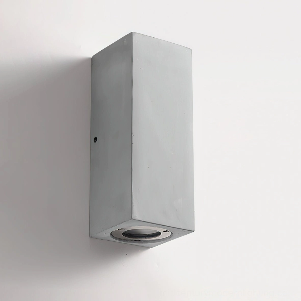 Bentu tall cuboid wall lamp front close-up minimalist industrial downward warm lighting