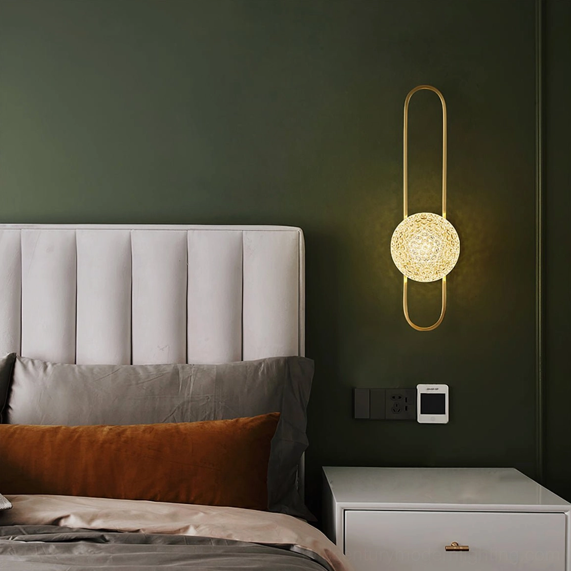 Bervalo wall sconce mounted as bedroom bedside lighting in modern master bedroom interior design
