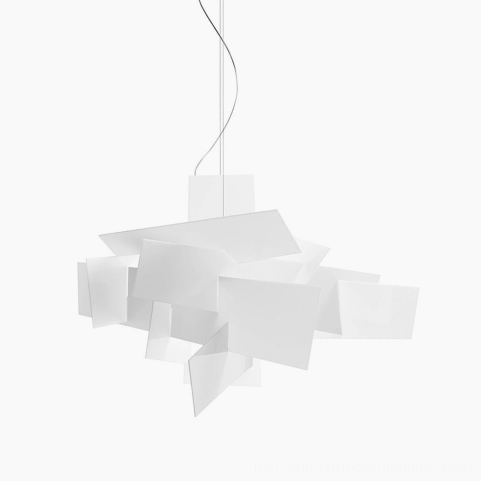 Big Bang large chandelier 144cm modern dining space white acrylic geometric statement piece