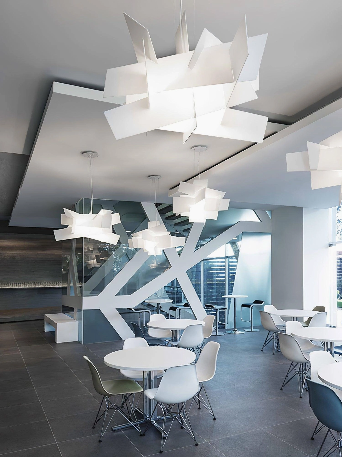 Big Bang white geometric pendant mid-century modern style contemporary pendant lighting