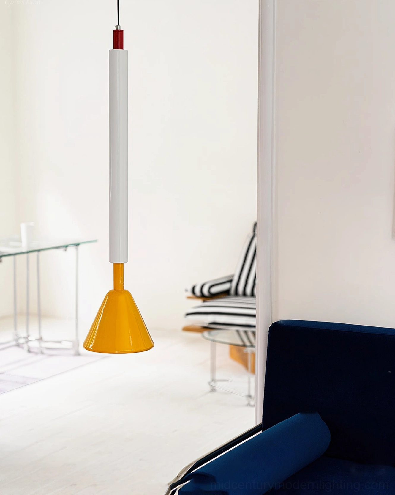 Billy mid-century cone pendant light - yellow design with architectural lighting