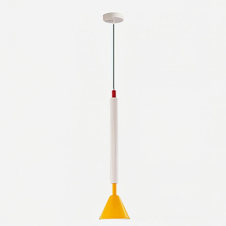 Billy Model C cone pendant light - 7.9 inches diameter extended height 36.6 inches yellow pendant