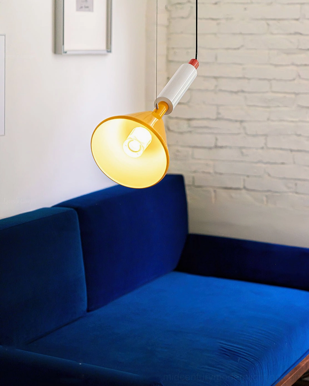 Billy pendant lamp cone shade - bold primary color statement piece