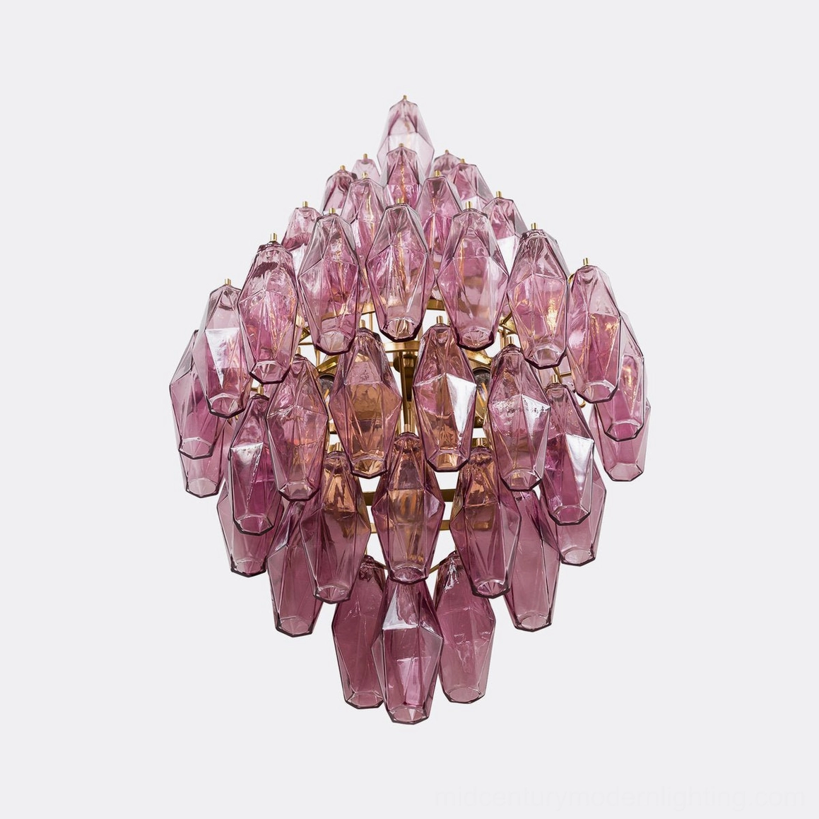 Polyhedral glass wall sconce statement model dimensions and profile view