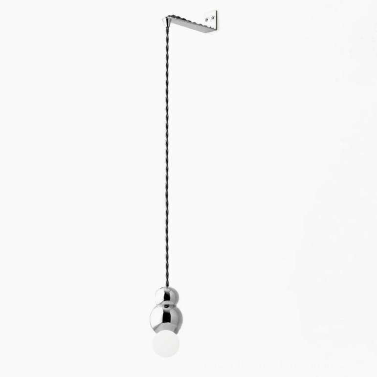 Black ball wall sconce small diameter, matte finish pendant light, contemporary design