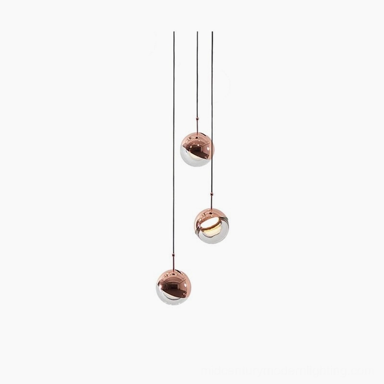 Black spherical glass pendant light modern minimalist hanging fixture contemporary interior