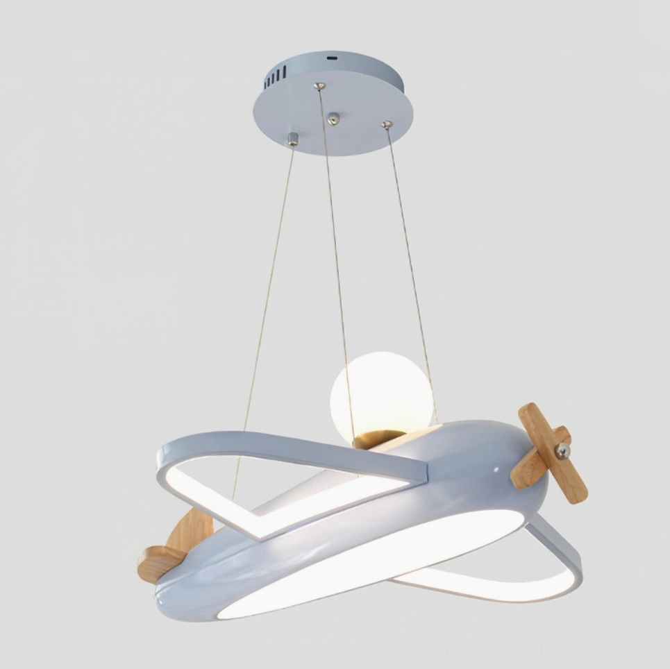 Blue aircraft pendant lamp variant integrated LED light source