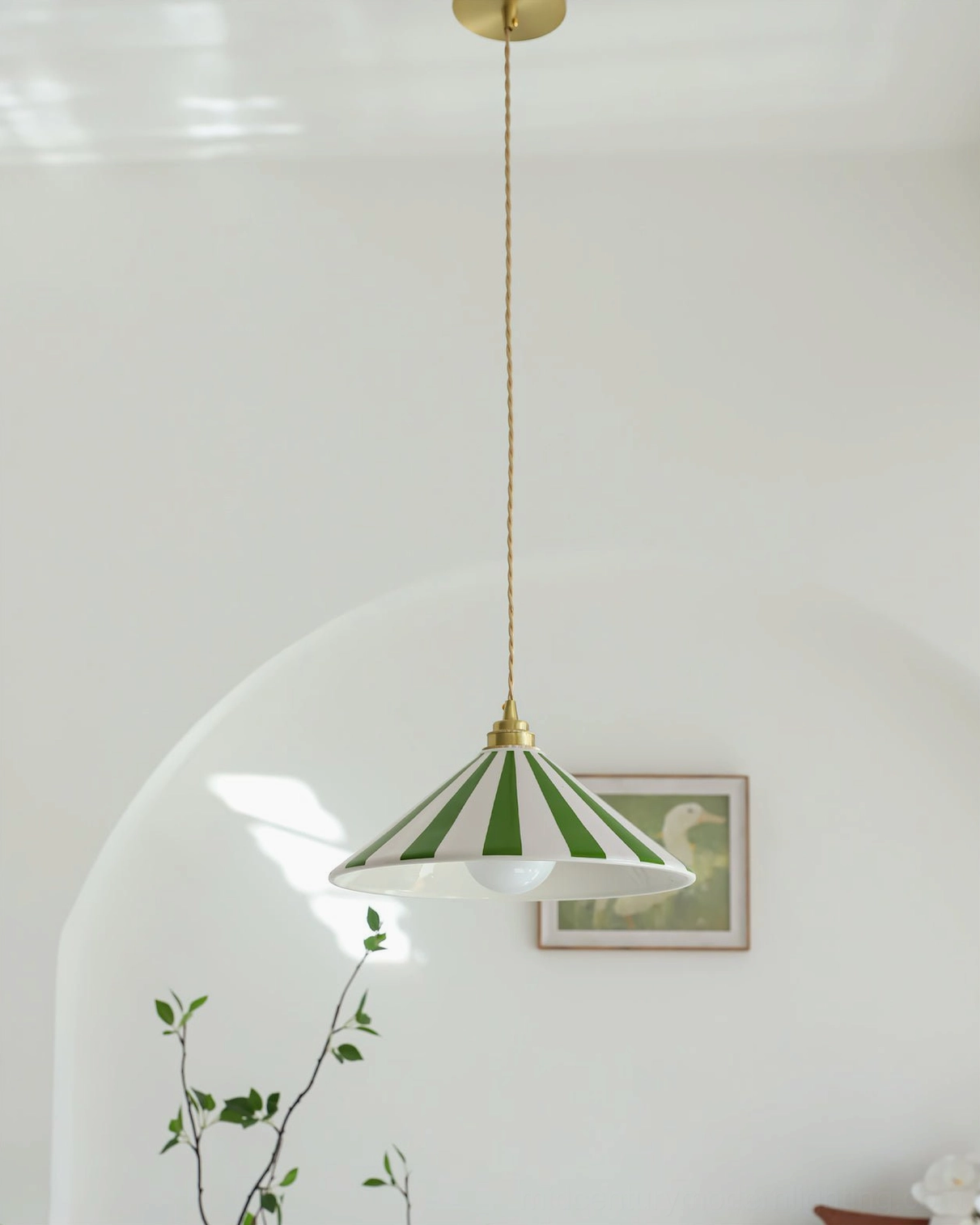 Bobine cone pendant light in contemporary home interior showing retro design appeal