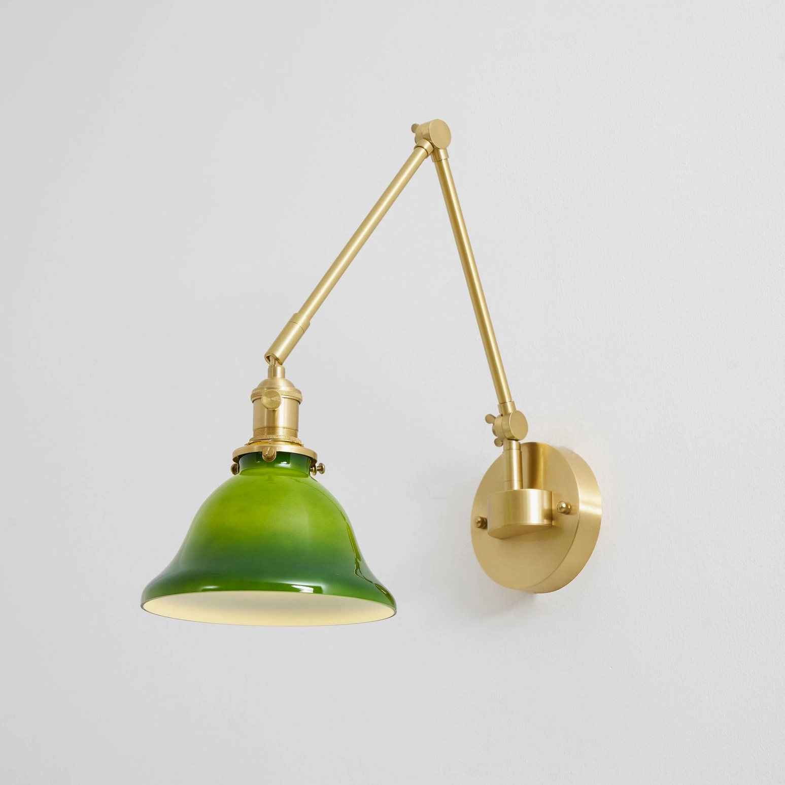 Brady swing arm wall lamp in eclectic interior design mixing vintage and contemporary style